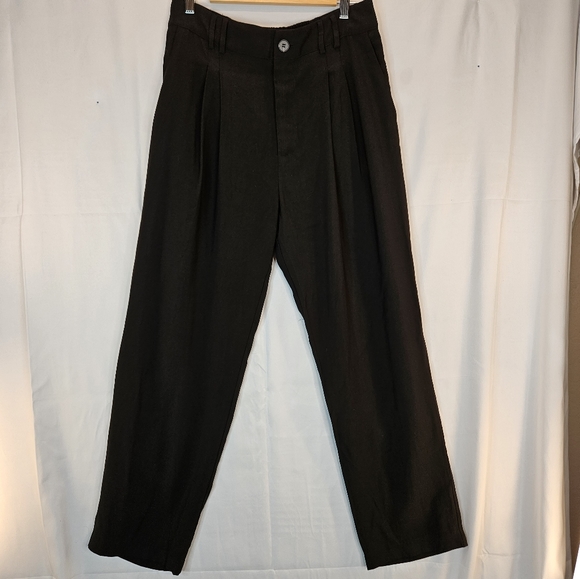 Lulus Womens Black Career Hi Waisted Pant Sz XL Strickly Business Taper Workwear - Picture 2 of 11